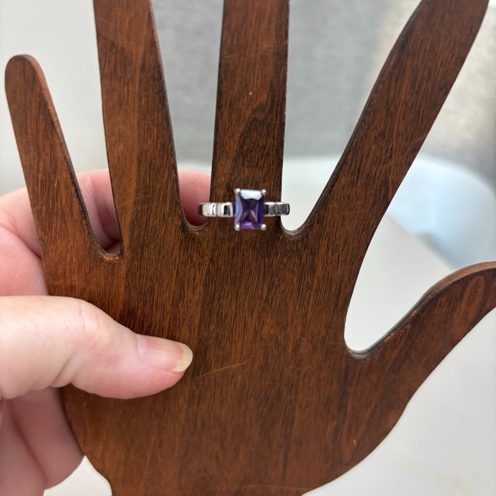 Elegant Purple Silver Ring, feminine, coquette, boho, feminine, summer, fairy